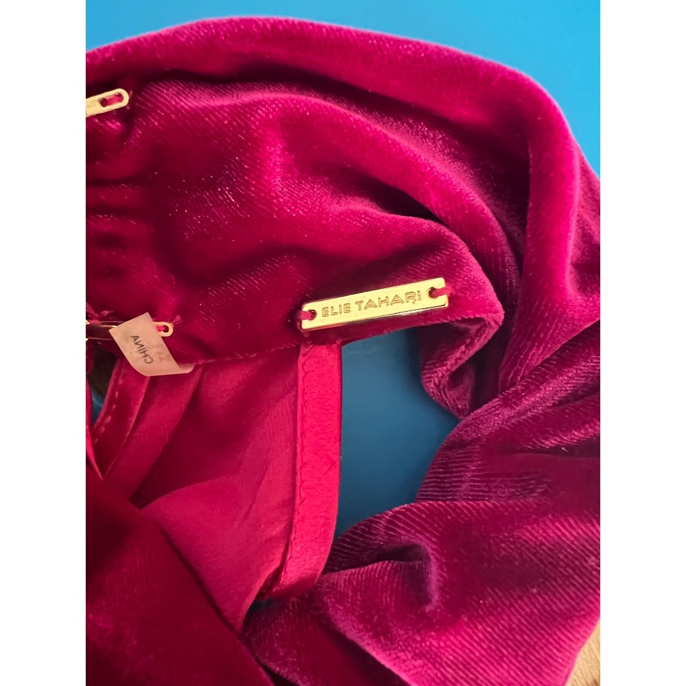 Elie Tahari Twisted Halter Silk top in Fuchsia Pink - Picture 3 of 4